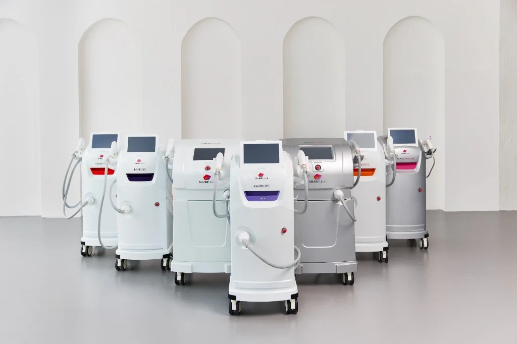 SharpLight OmniMax and Rapid device lineup in a clinical studio