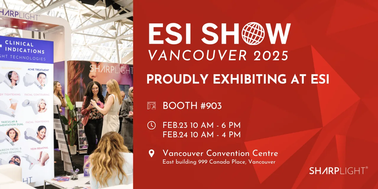 Join SharpLight at ESI Vancouver 2025, Booth #903 — live demos and cutting-edge aesthetic technology.