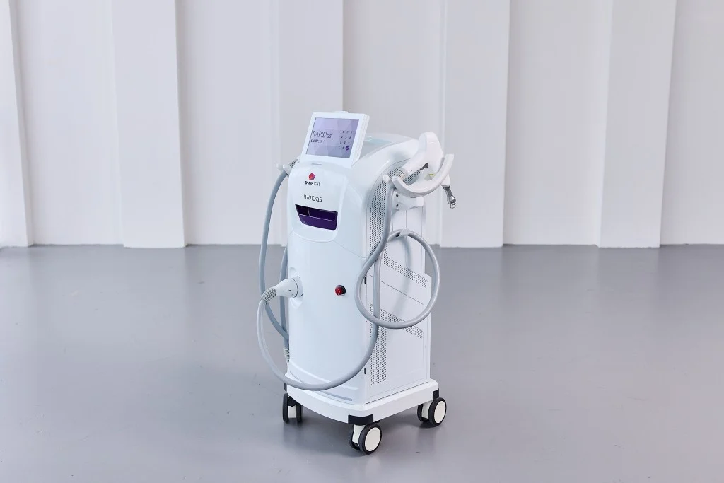 Rapid QS interface, handpiece, and front panel detail